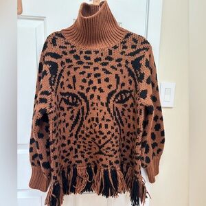 Farm Rio leopard sweater. NWOT. Size L.